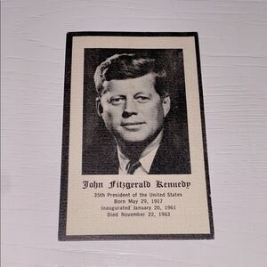 Vintage Original 1963 John F. Kennedy Catholic Funeral Prayer Memorial Card